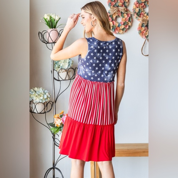 Heimish US Flag Theme Contrast Tank Dress - Picture 5 of 7